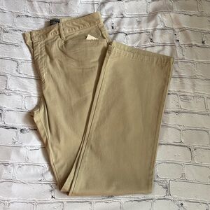 Sonoma classic Khaki Flat Front Slight Stretch boot Leg- Size 10 and 98% Cotton